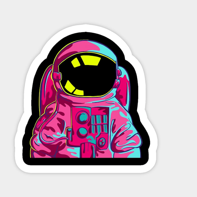 Psychedelic astronaut Sticker by yaseminarinart